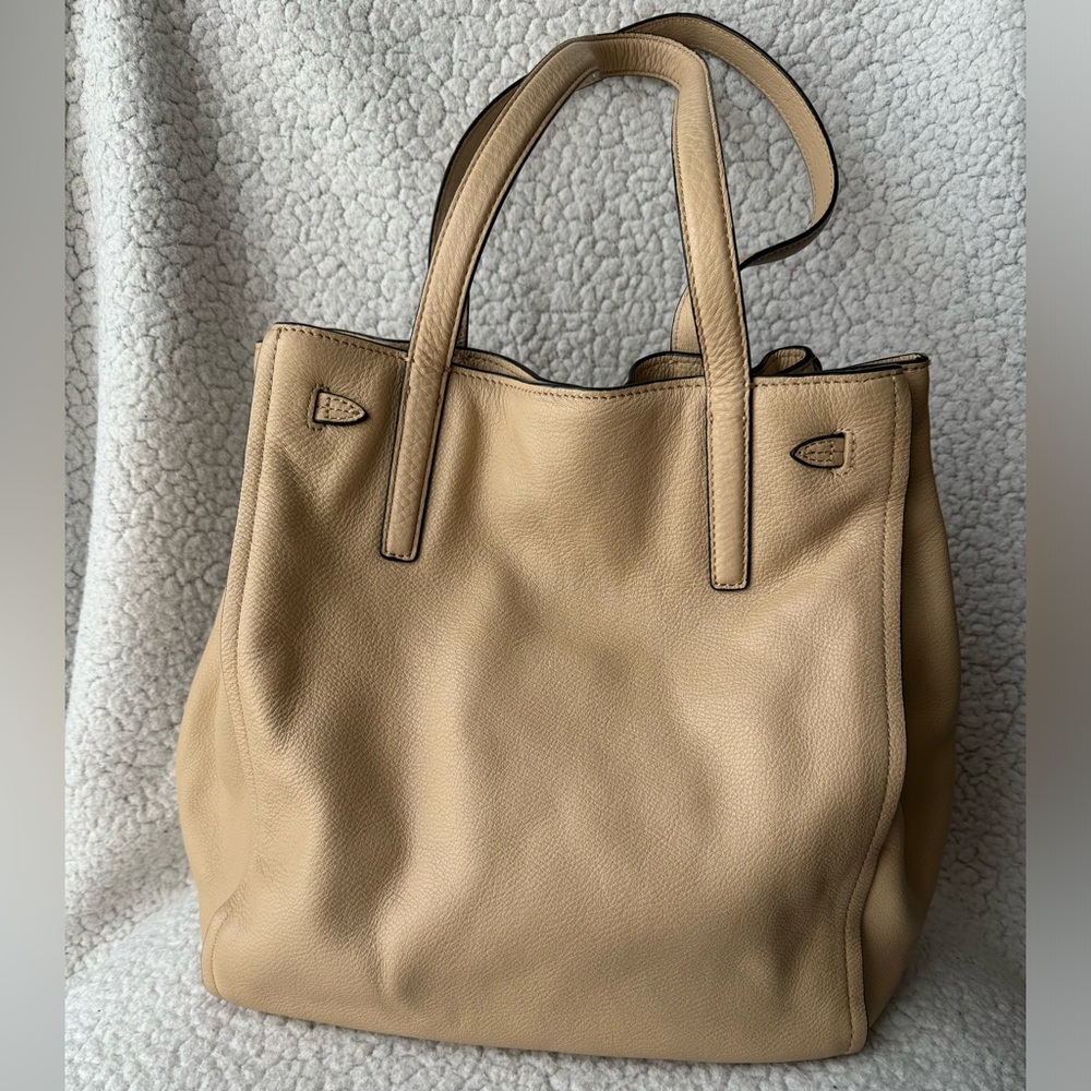 Calvin Klein Rudy Nude Pebble Leather Bucket Tote - Picture 4 of 11